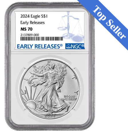 2024 NGC MS-70 Early Release 1 oz American Eagle Silver Coin