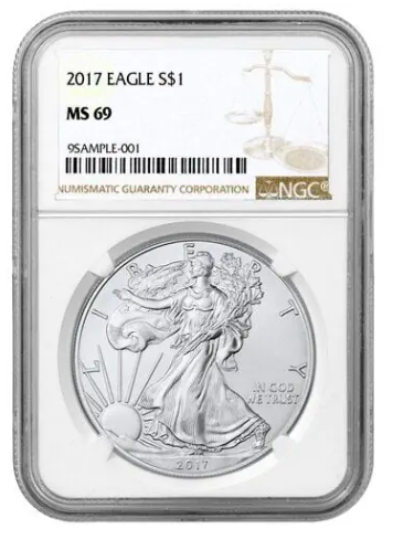 2017 NGC MS-69 American Silver Eagle Coin (Brown Label)