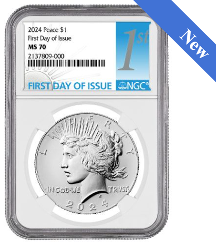 2024 NGC MS-70 First Day of Issue Peace Dollar Silver Coin