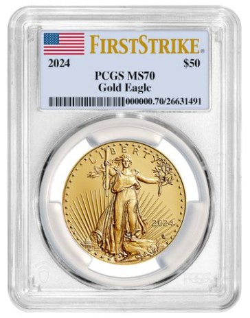 PCGS MS-70 First Strike 2024 1 oz American Gold Eagle Coin