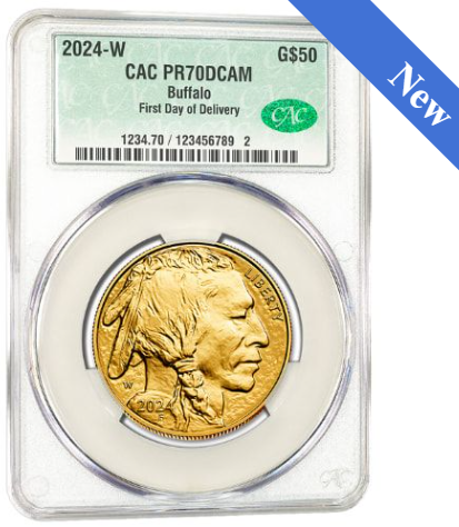 2024-W CAC PR-70 First Day of Delivery 1 oz American Gold Buffalo Proof Coin