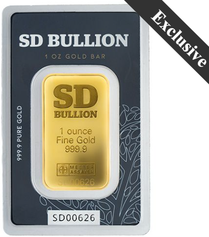 1 oz ONZ Bullion Cross and Flag Gold Bar