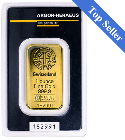 1 oz Argor Heraeus Kinebar Gold Bar