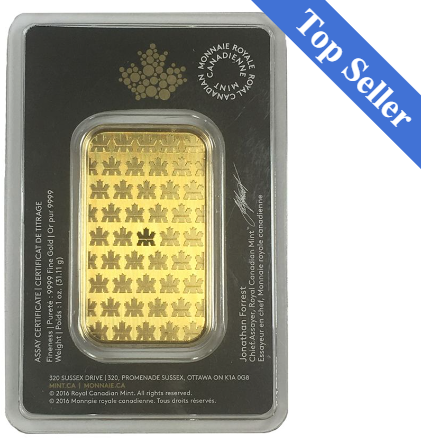 1 oz Royal Canadian Mint Gold Bar - In Assay