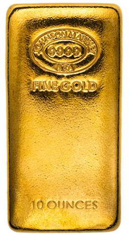 10 oz Johnson Matthey Poured Gold Bar