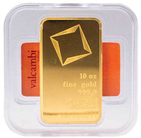 10 oz Gold Valcambi Bar - In Assay